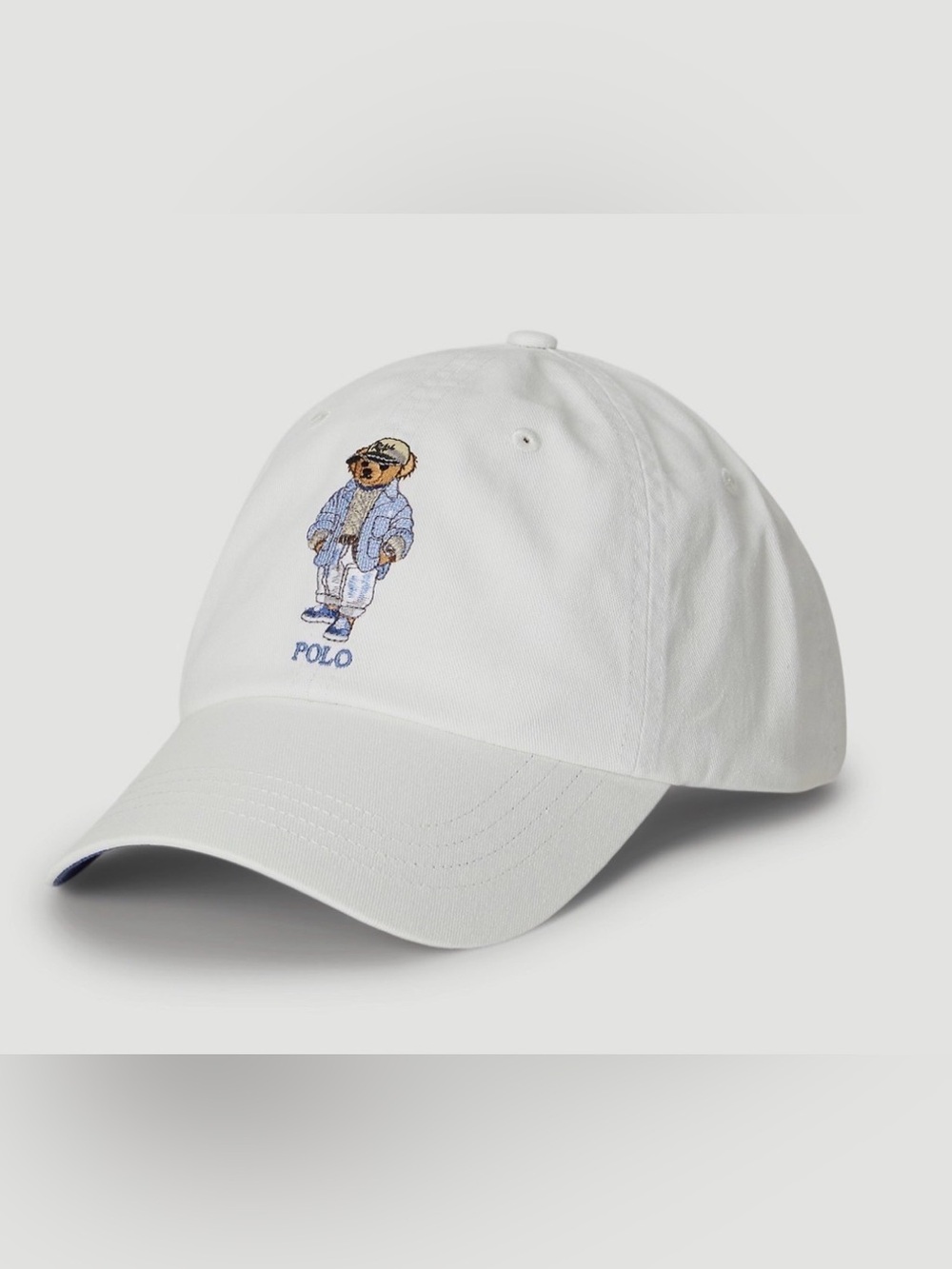 NWT Polo Ralph Lauren White Embroidered COASTAL BEAR Twill Baseball Cap Hat